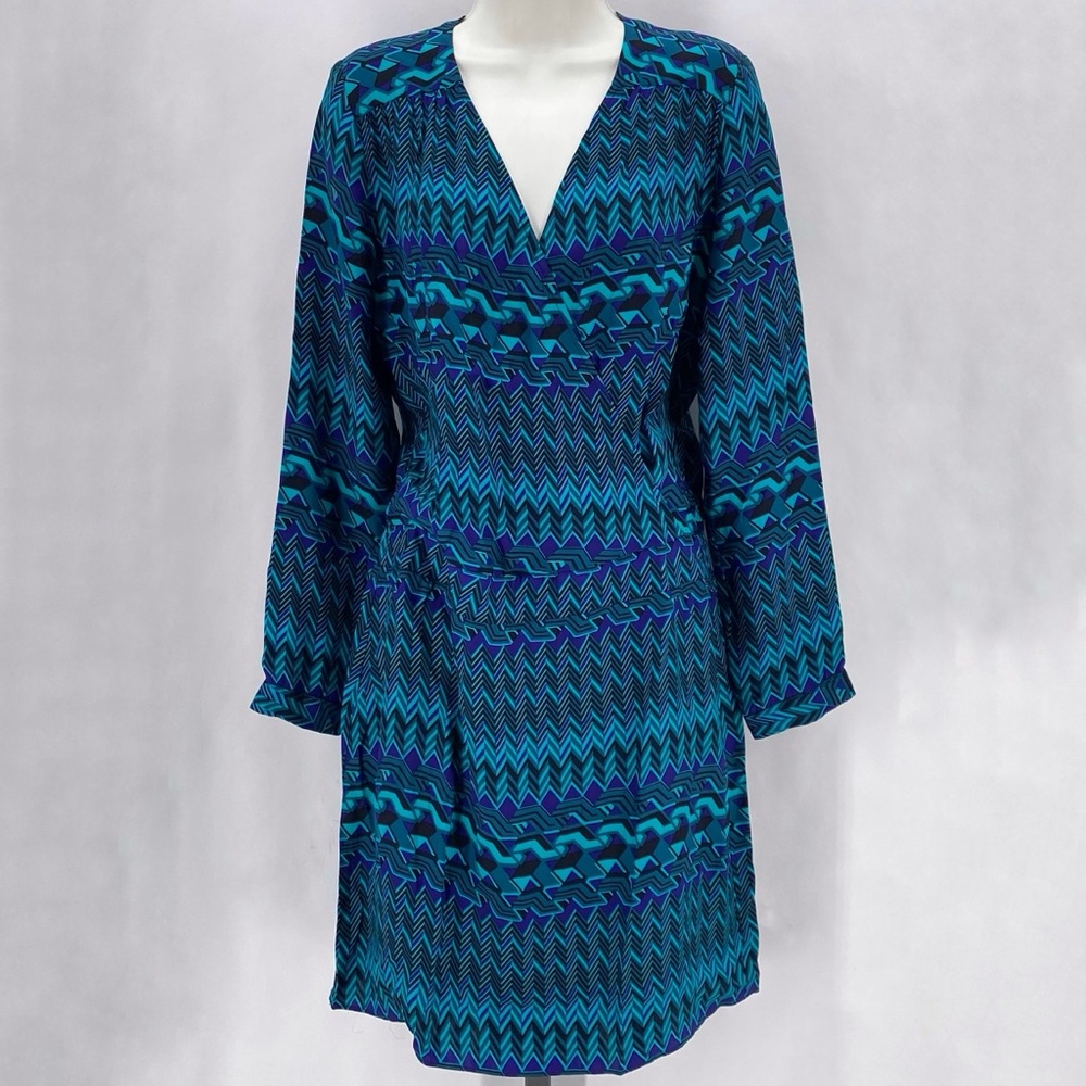 NWT Nell teal & purple silk dress